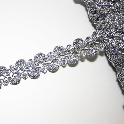 Galon argenté 20 mm vendu au mètre