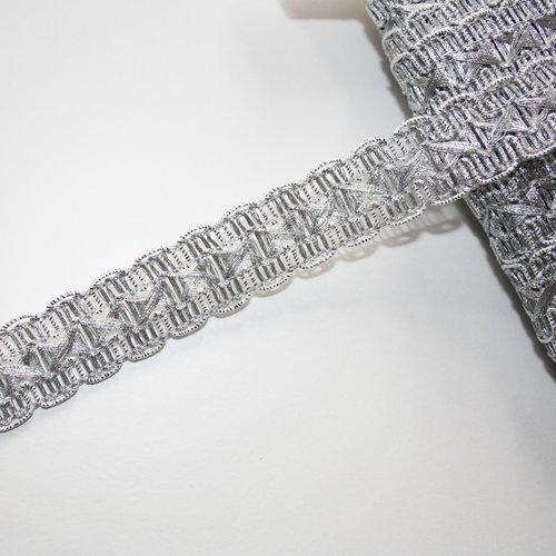 Galon de passementerie 22 mm argenté vendu au mètre