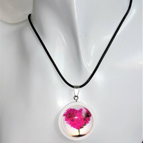 Original collier !! red heart tree !! de la collection ! woodent:43cm x 2.5cm b-denisejewelry