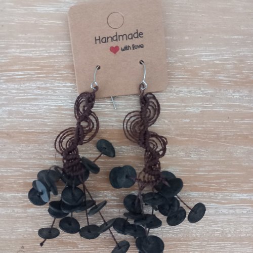 Boucles d'oreilles macramé chambre à air