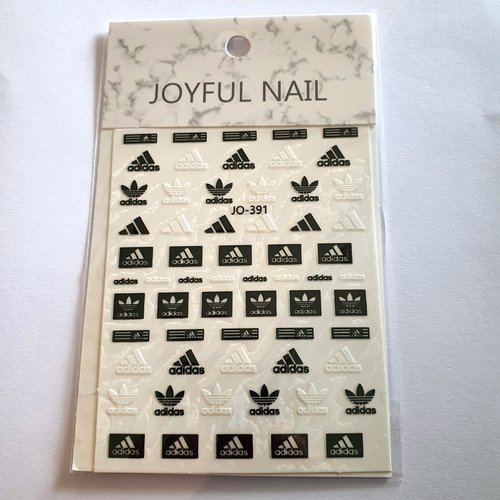 1 carte de stickers ongles logos marque de sport pour nail art (470.3331)
