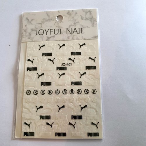 1 carte de stickers ongles logos marque de sport pour nail art (470.3468)