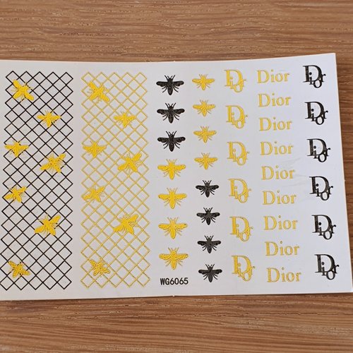 1 carte de stickers ongles nails art logos (491.7010)