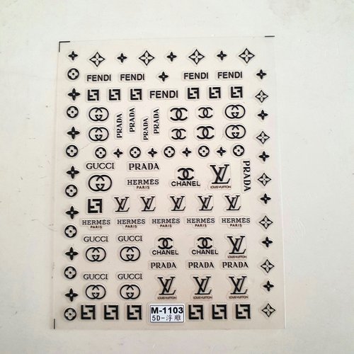 1 grande carte stickers 5d ongles nails art logos (499.2158)