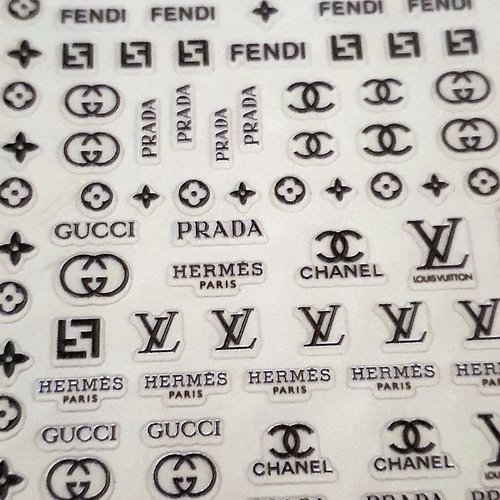 1 grande carte stickers 5d ongles nails art logos (499.2158)
