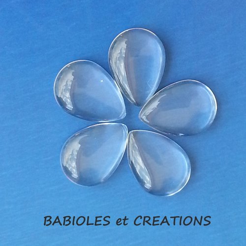 Cabochons loupes transparents en forme de gouttes 18 x 13 mm