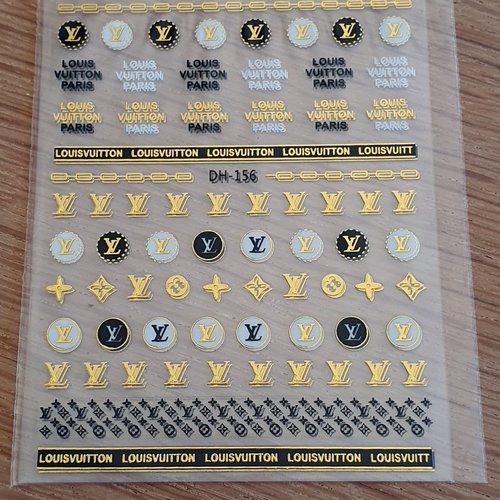 Grande carte de stickers nails art logos marque de luxe (472.2287)