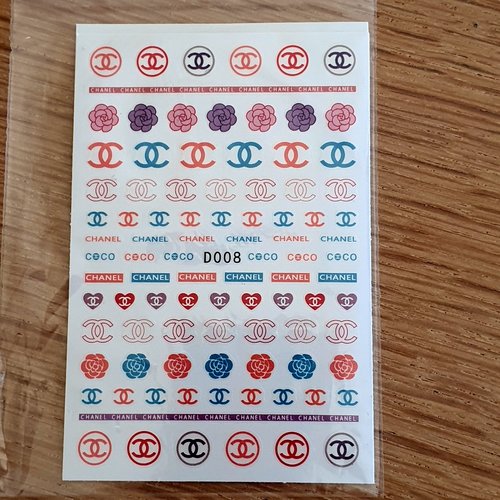 Carte de stickers nails art logos marque de luxe (4724094)