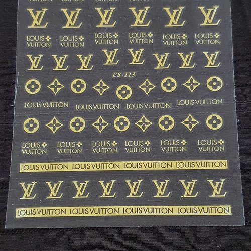 Lot de 5 grandes cartes stickers ongles logos pour nail art (474.0999)