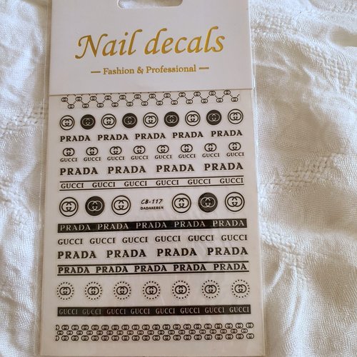 1 grande carte stickers ongles logos pour nail art (477.2182)