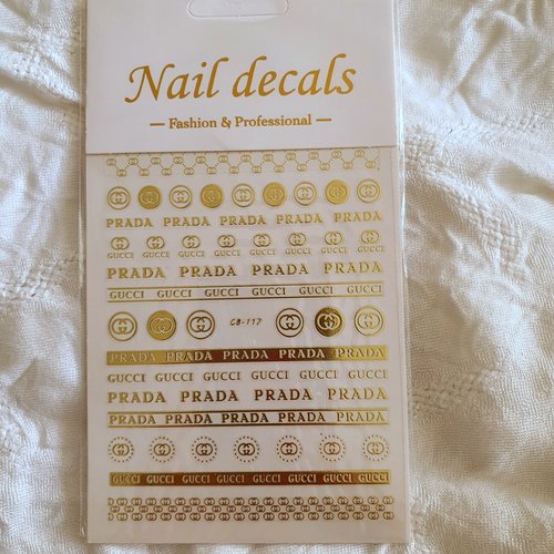 1 grande carte stickers ongles logos pour nail art (477.2183)