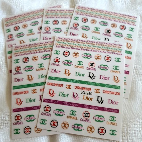 1 carte stickers ongles logos pour nail art (478.6371)