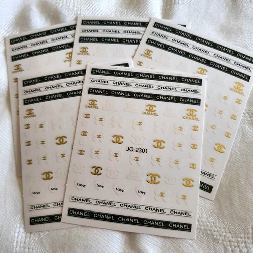 1 carte stickers logos pour nail art (478.6396)