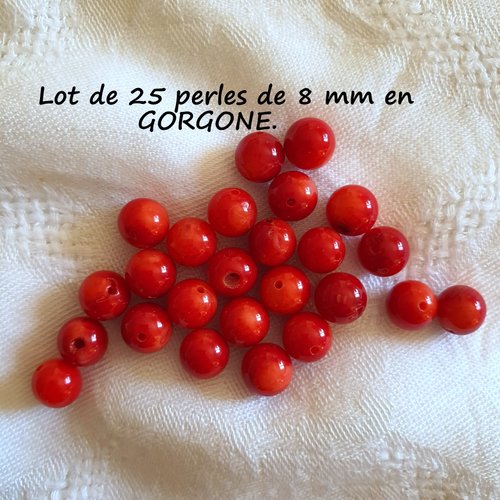 Lot de 25 perles gemmes en gorgone (478.6991)