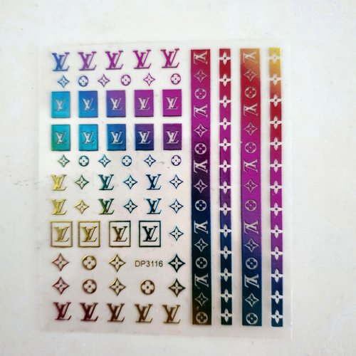 1 carte stickers logos pour nail art (479.8530)