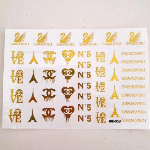 1 grande carte stickers logos marque de luxe (480.9436)