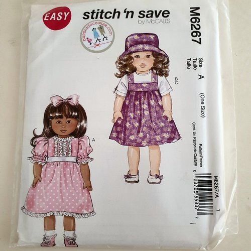 Patron vintage mc calls stitch'n save pour confection vetements de poupees
