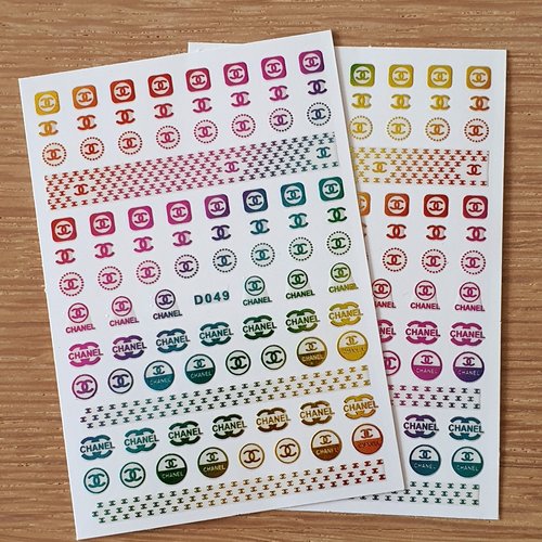 1 carte stickers ongles logos (482.7062)