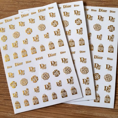 1 carte stickers ongles logos (482.7066)