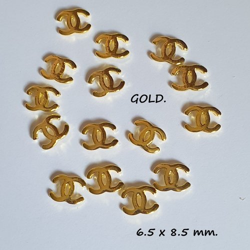Bijoux d'ongles charms logos en métal doré (483.1408)