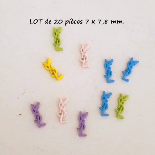 Lot de 20 bijoux d'ongles charms multicolores (487.9869)