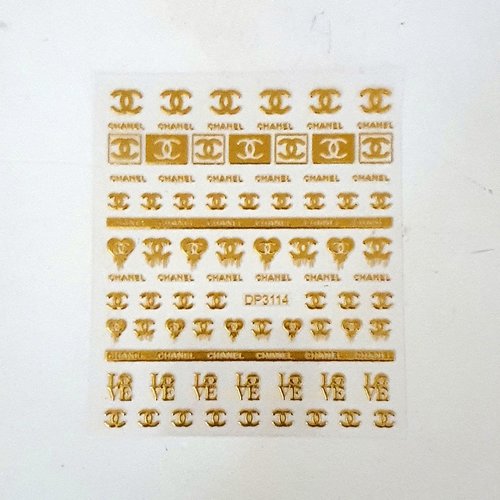 1 grande carte stickers ongles logos (488.9021)