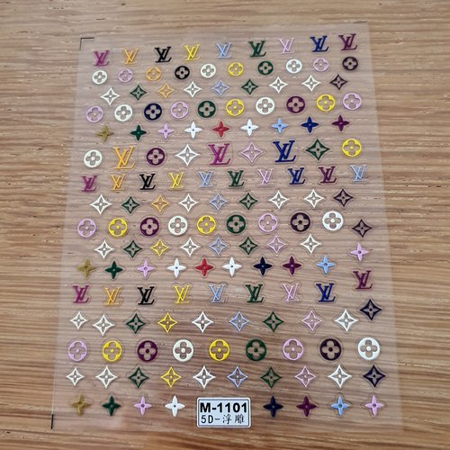 1 grande carte de stickers ongles nails art logos (489.5102)