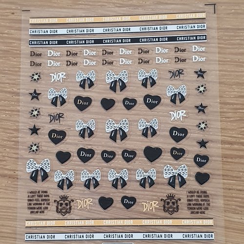 1 grande carte de stickers ongles nails art logos (489.5841)