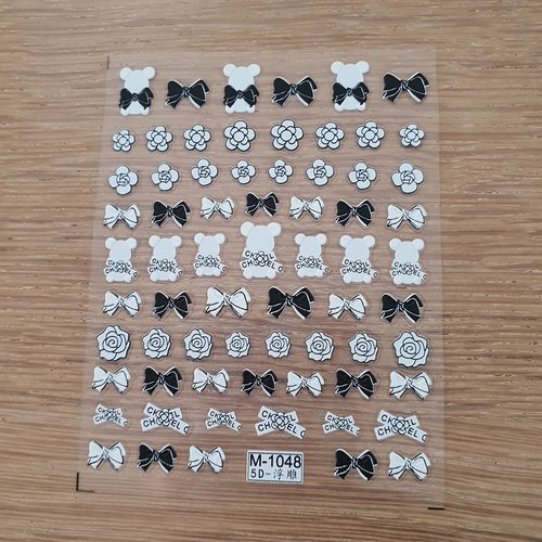 1 grande carte de stickers ongles nails art logos (489.5845)
