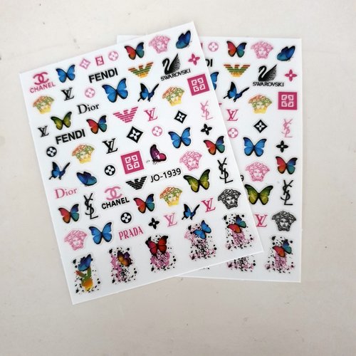 1 grande carte de stickers ongles nails art logos.(489.5953)