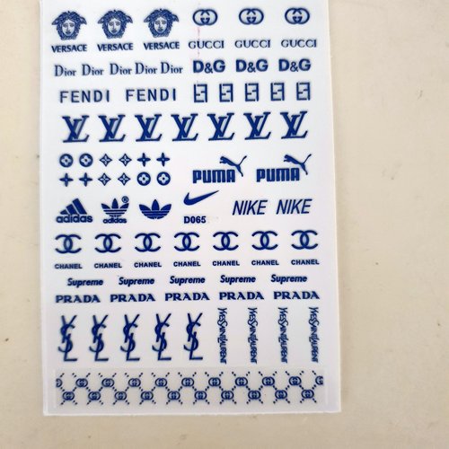 1 carte stickers ongles logos pour nail art (490.0857)