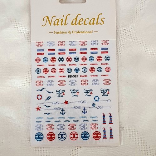 1 grande carte de stickers ongles nails art logos (490.3470)