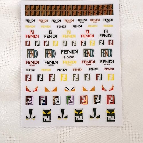 1 grande carte de stickers ongles nails art logos (490.3471)