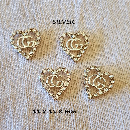Bijoux d'ongles pour nail art en métal doré ou argenté et strass (490.4190)