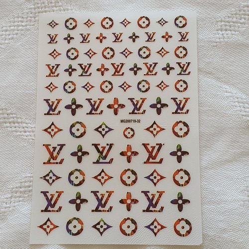1 grande carte de stickers ongles nails art logos (490.4948)
