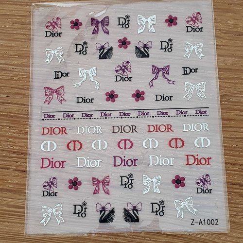 1 grande carte de stickers ongles nails art logos (491.1962)