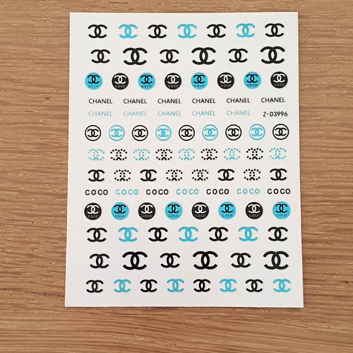 1 grande carte de stickers ongles nails art logos (491.1968)