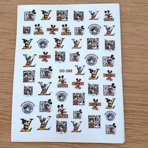 1 grande carte de stickers ongles nails art logos (491.2773)