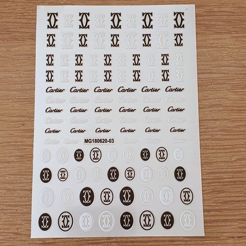 1 grande carte de stickers ongles nails art logos (491.4203)