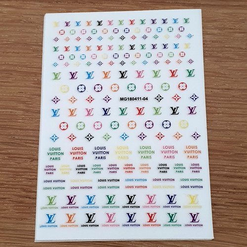 1 grande carte de stickers ongles nails art logos (491.6865)