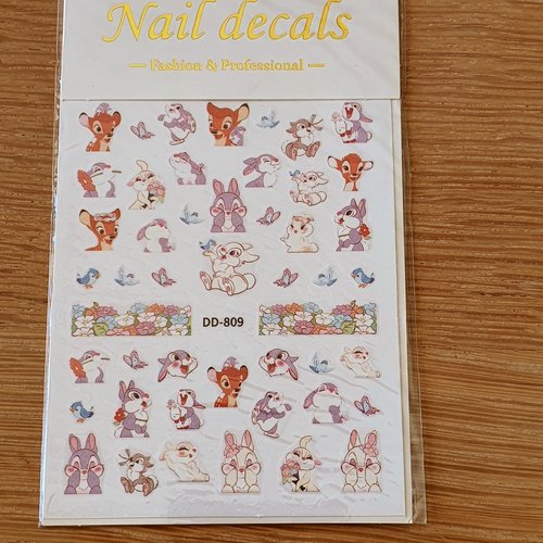 1 grande carte de stickers ongles nails art logos (491.7004)