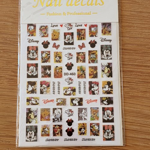 1 grande carte de stickers ongles nails art logos (491.7006)