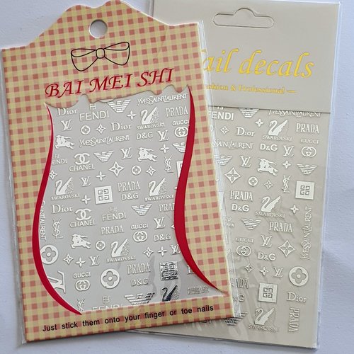 1 grande carte de stickers ongles nails art logos (492.1431)