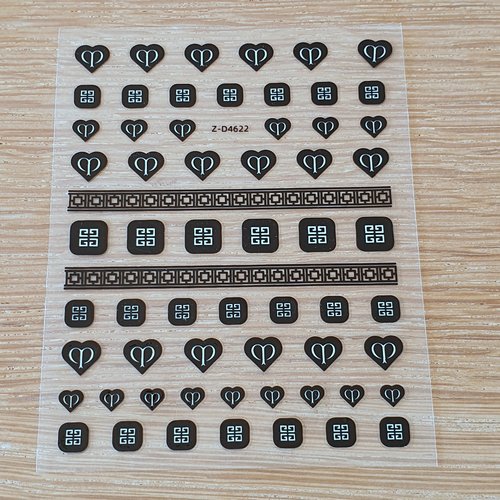 1 grande carte de stickers ongles nails art logos (492.5184)