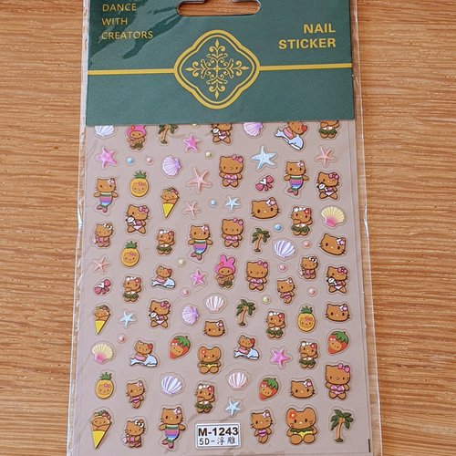 1 grande carte de stickers ongles nails art logos (492.6461)