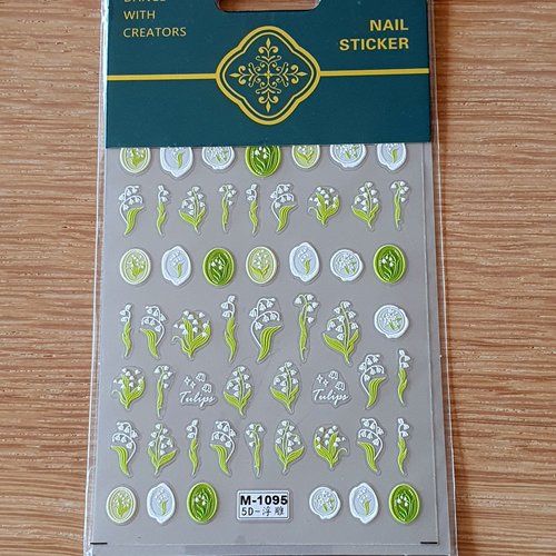 1 grande carte de stickers ongles nails art logos (492.6464)