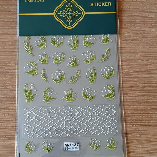 1 grande carte de stickers ongles nails art logos (492.7050)