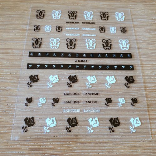 1 grande carte de stickers ongles nails art logos (492.7101)