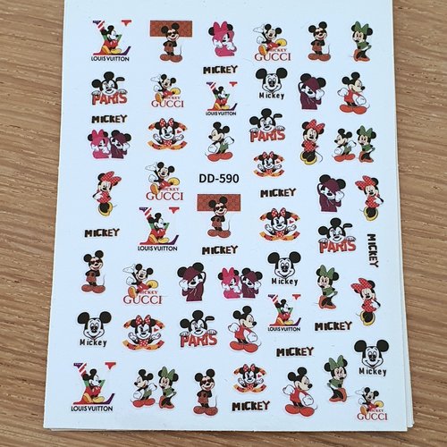 1 grande carte de stickers ongles nails art logos (492.9581)