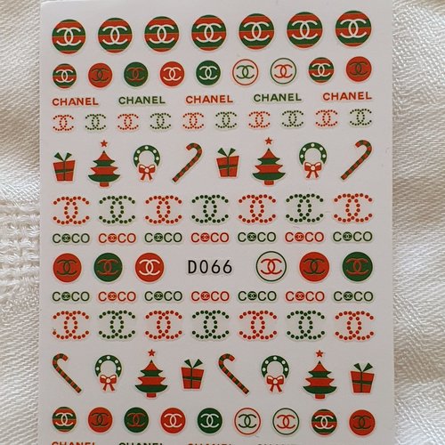 1 grande carte de stickers 3d ongles nails art logos (492.9585)